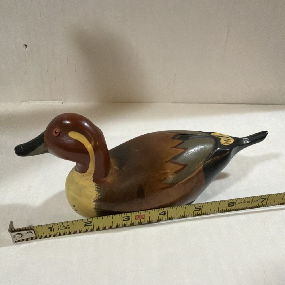Vintage 8 Inch Wooden Northern Pintail Duck Decoy Hand Carved And painted